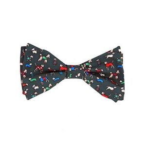 Cremieux Dogs Silk Bow Tie Untied - Hunter Green